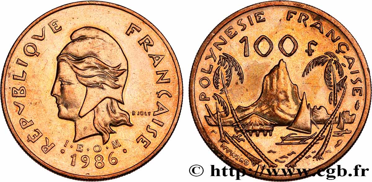 POLINESIA FRANCESA 100 Francs I.E.O.M. 1986 Paris EBC 