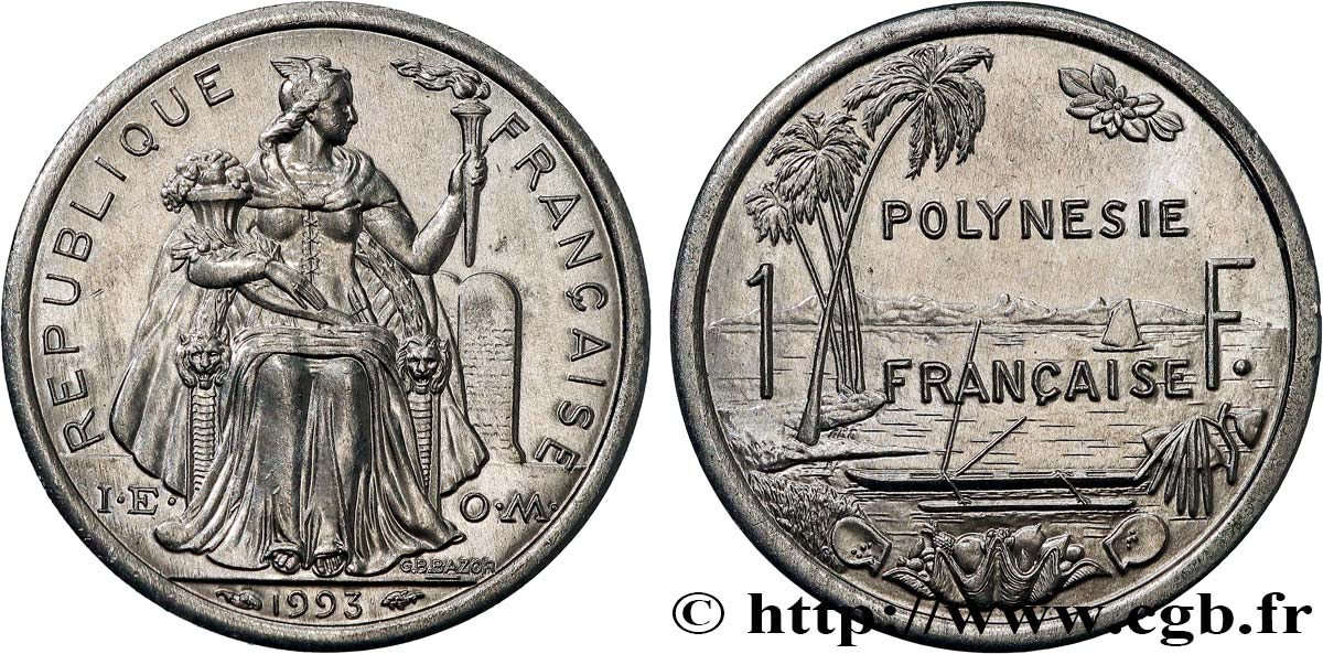 FRENCH POLYNESIA 1 Franc I.E.O.M.  1993 Paris MS 