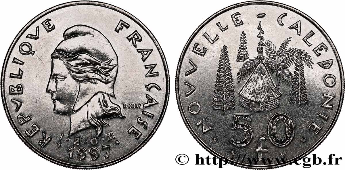 NEUKALEDONIEN 50 Francs I.E.O.M. 1997 Paris VZ 