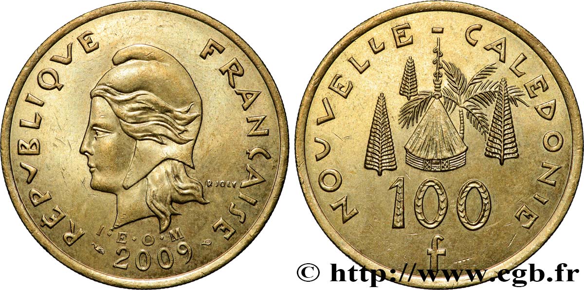 NUEVA CALEDONIA 100 Francs I.E.O.M. 2009 Paris EBC 