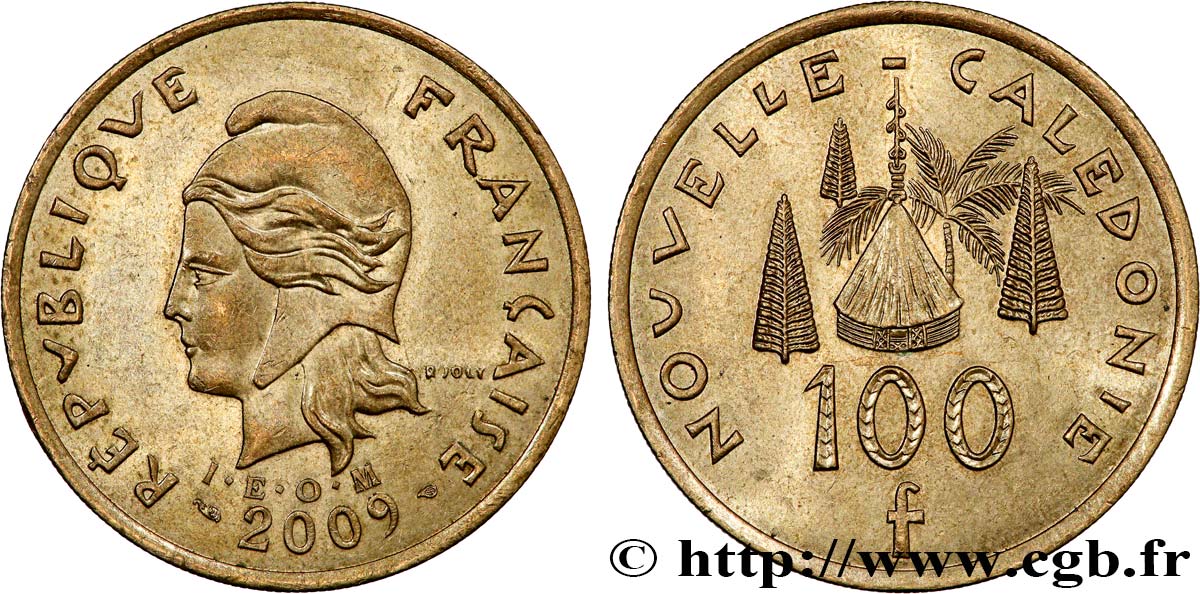NOUVELLE CALÉDONIE 100 Francs I.E.O.M. 2009 Paris SUP 