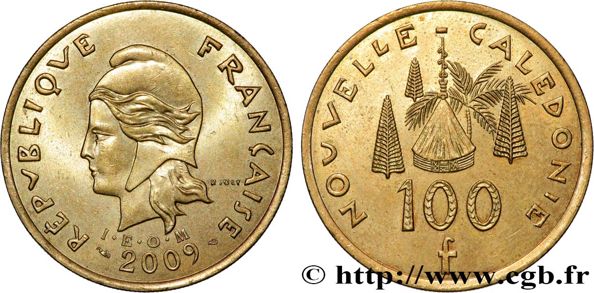 NOUVELLE CALÉDONIE 100 Francs I.E.O.M. 2009 Paris SUP 