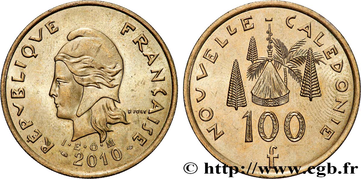 NUEVA CALEDONIA 100 Francs I.E.O.M. 2010 Paris EBC 