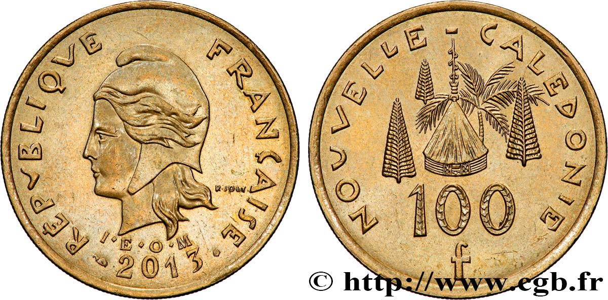 NOUVELLE CALÉDONIE 100 Francs I.E.O.M. 2013 Paris SUP 