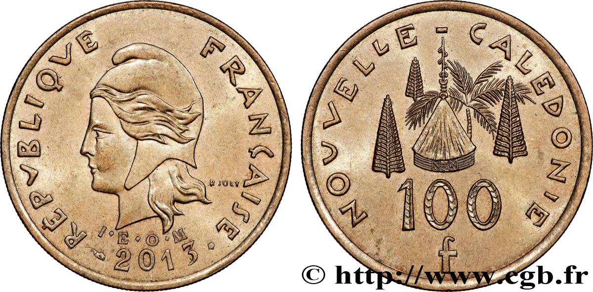 NOUVELLE CALÉDONIE 100 Francs I.E.O.M. 2013 Paris SUP 