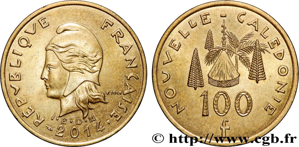 NOUVELLE CALÉDONIE 100 Francs I.E.O.M. 2014 Paris SUP 