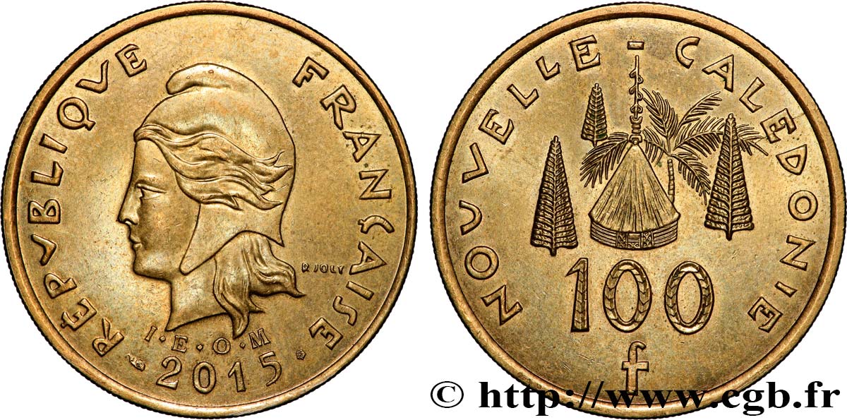 NEUKALEDONIEN 100 Francs I.E.O.M. 2015 Paris VZ 