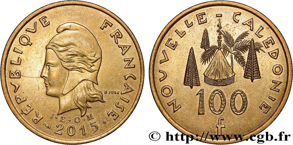 NEUKALEDONIEN 100 Francs I.E.O.M. 2015 Paris VZ 