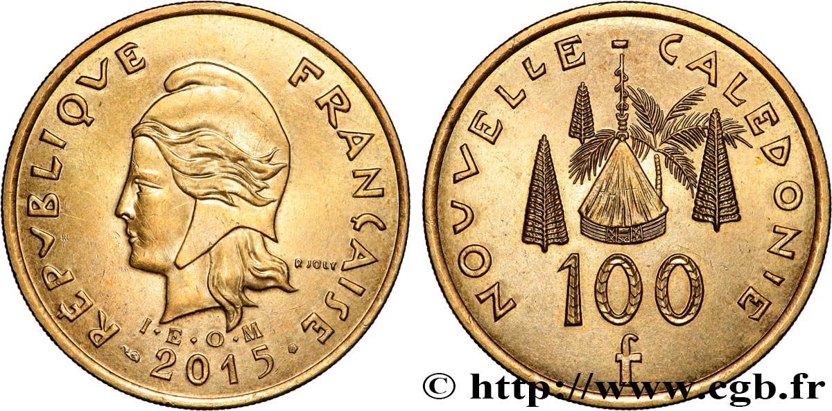 NOUVELLE CALÉDONIE 100 Francs I.E.O.M. 2015 Paris SUP 