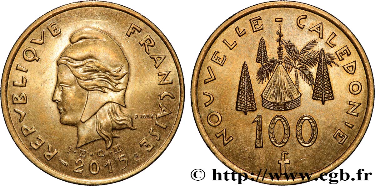 NEW CALEDONIA 100 Francs I.E.O.M. 2015 Paris AU 