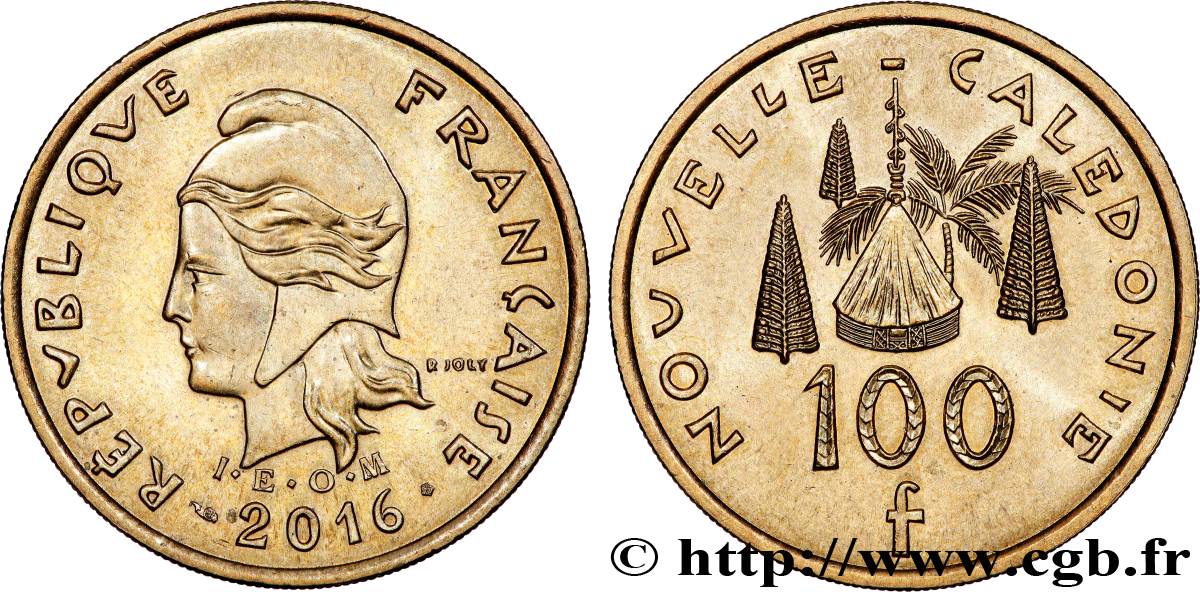 NOUVELLE CALÉDONIE 100 Francs I.E.O.M. 2016 Paris SUP 