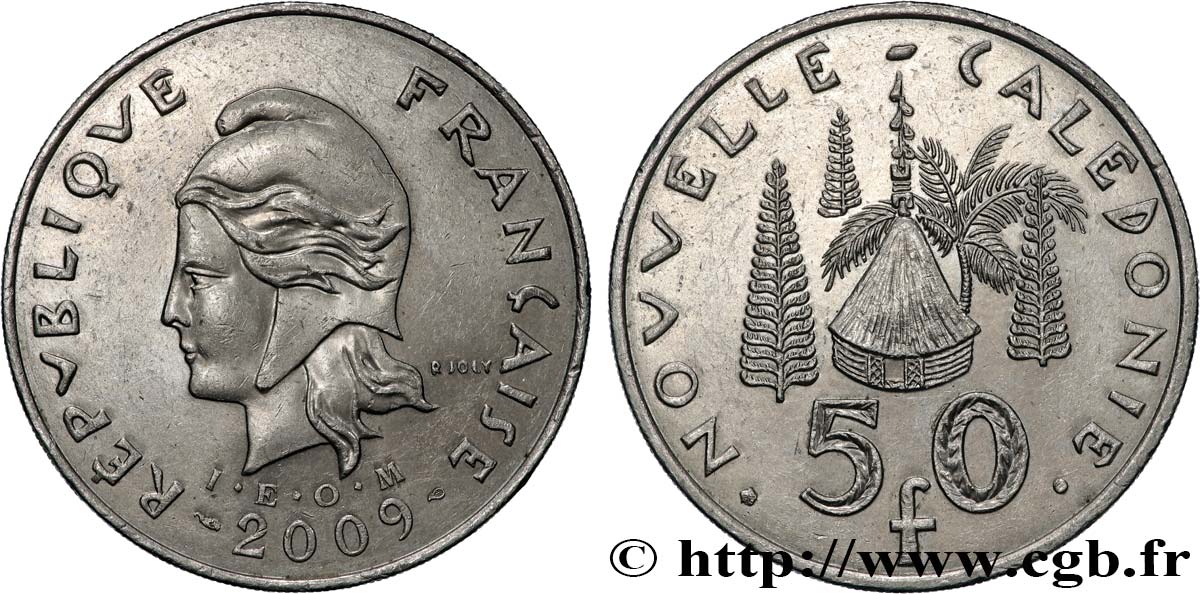 NEUKALEDONIEN 50 Francs I.E.O.M. 2009 Paris VZ 