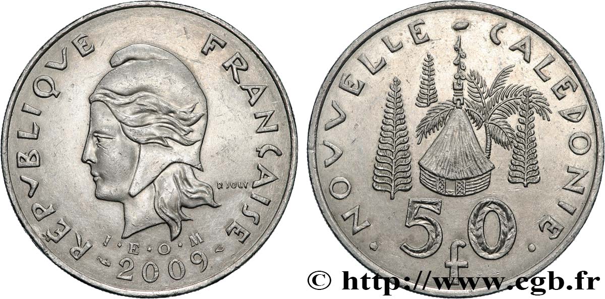 NOUVELLE CALÉDONIE 50 Francs I.E.O.M. 2009 Paris SUP 