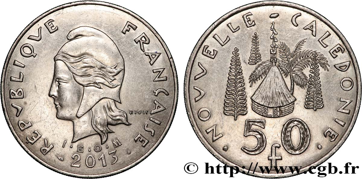 NOUVELLE CALÉDONIE 50 Francs I.E.O.M. 2013 Paris SUP 