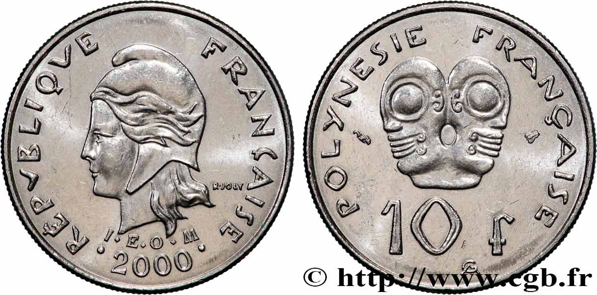 NEW CALEDONIA 10 Francs I.E.O.M. 2000 Paris AU 