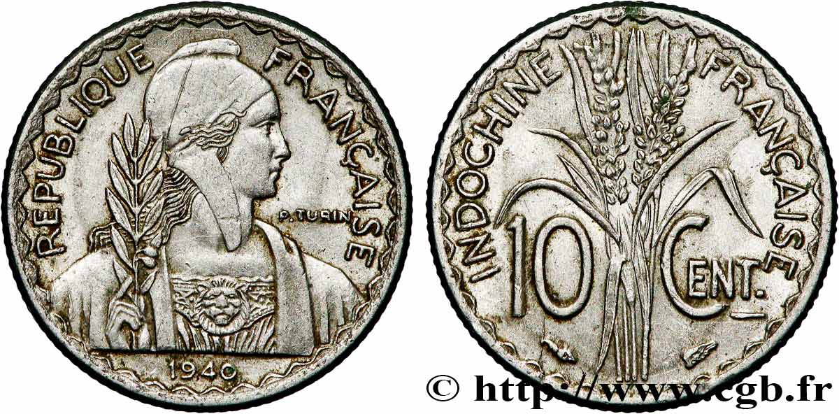 INDOCHINA 10 Centièmes 1940 Paris MBC 