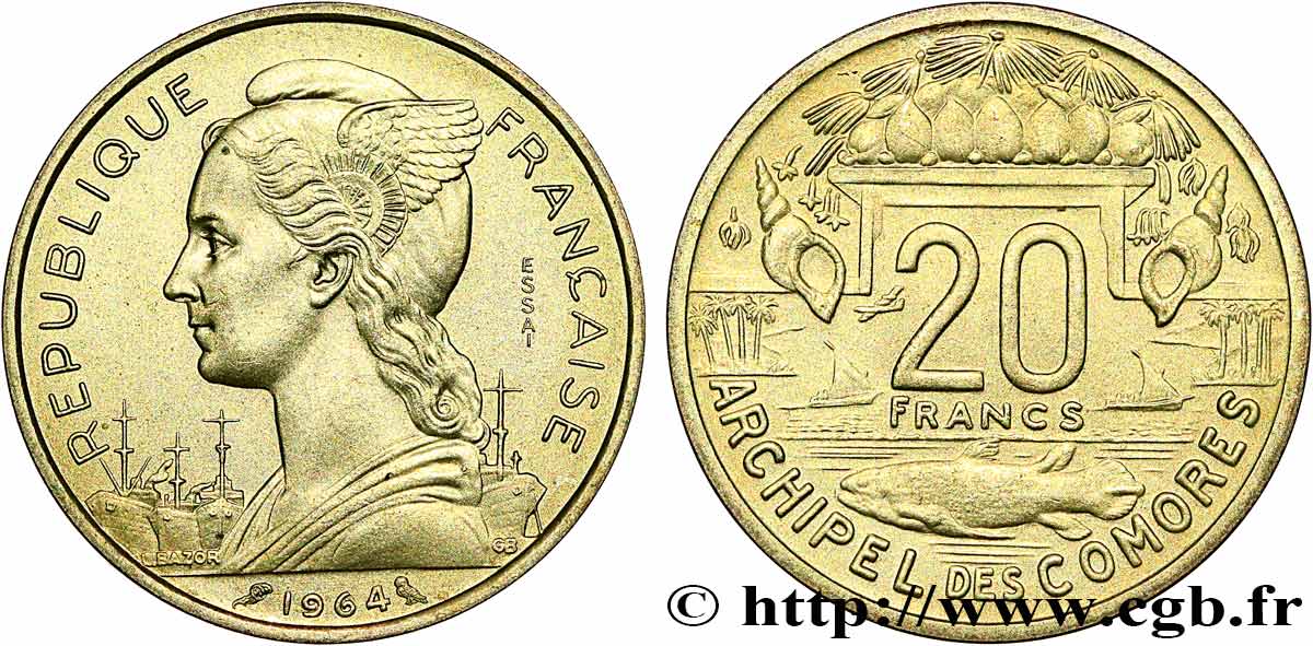 COMORE Essai de 20 Francs 1964 Paris MS 