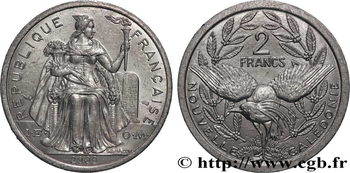 NEW CALEDONIA 2 Francs I.E.O.M. 2009 Paris AU 