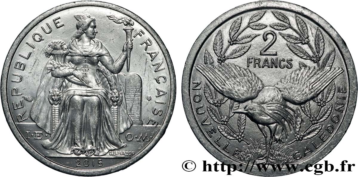 NUOVA CALEDONIA 2 Francs I.E.O.M. 2015 Paris SPL 