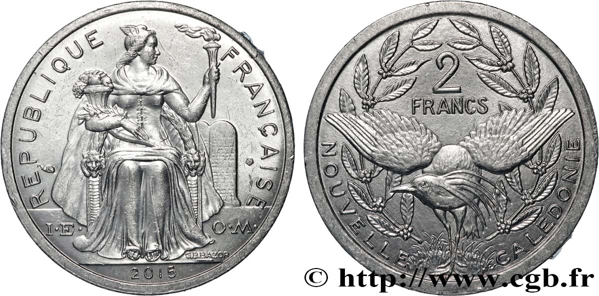 NUOVA CALEDONIA 2 Francs I.E.O.M. 2015 Paris SPL 