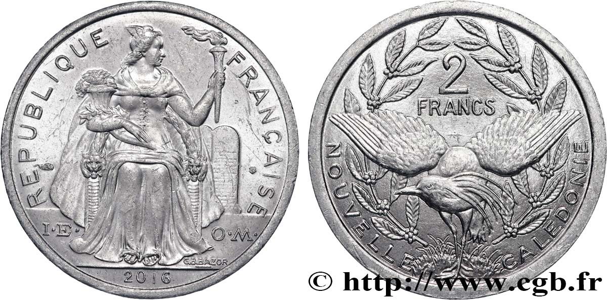 NEUKALEDONIEN 2 Francs I.E.O.M. 2016 Paris VZ 