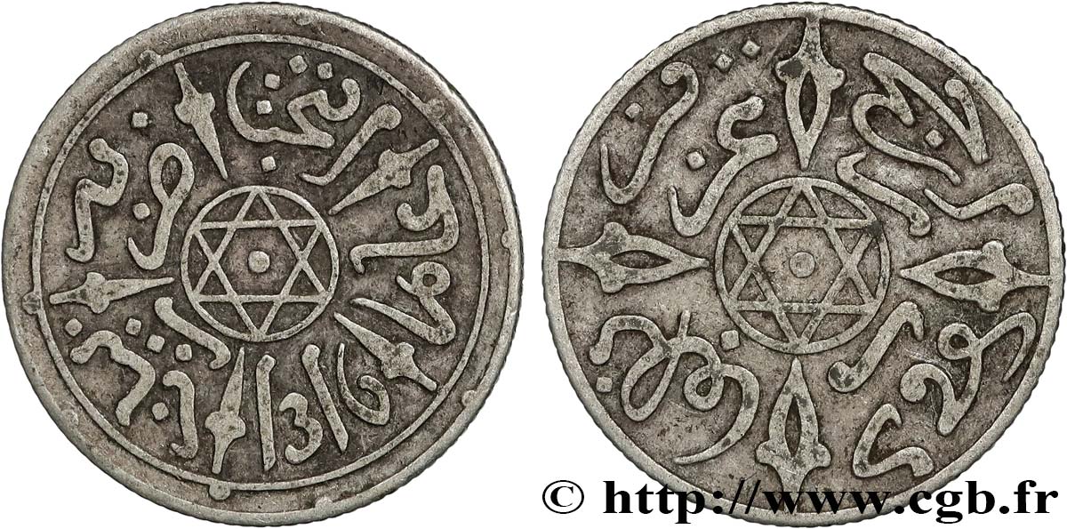 MAROKKO 1/2 Dirham Abdul Aziz I an 1316 1898 Paris SS 