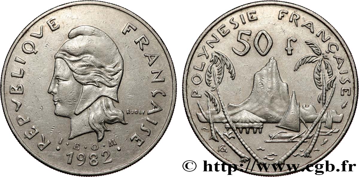 FRENCH POLYNESIA 50 Francs I.E.O.M.  1982 Paris AU 