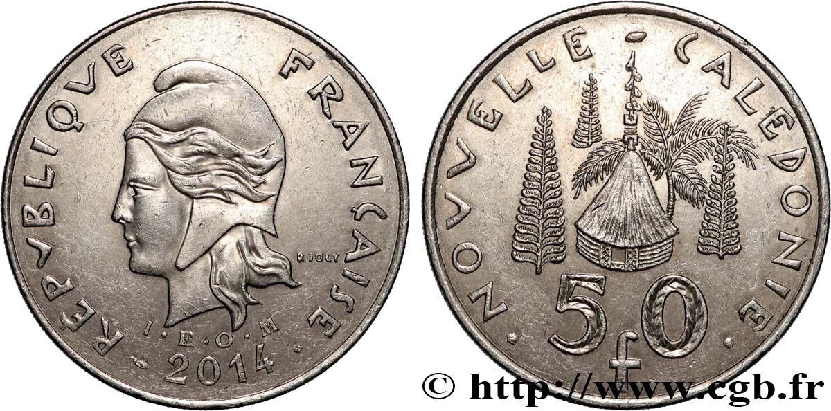 NUEVA CALEDONIA 50 Francs I.E.O.M. 2014 Paris EBC 