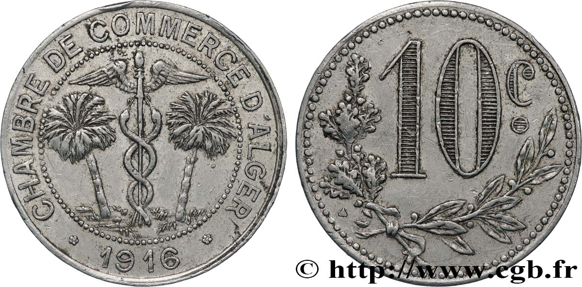 ALGÉRIE 10 Centimes 1916 Alger TTB 