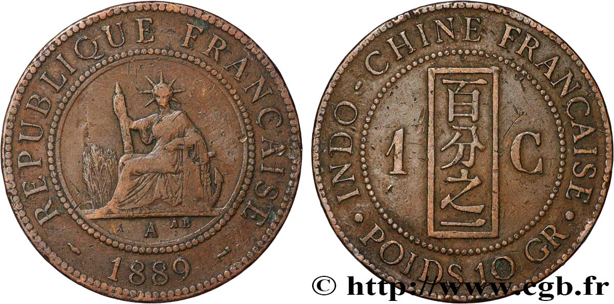 FRANZÖSISCHE-INDOCHINA 1 Centième 1889 Paris fSS 