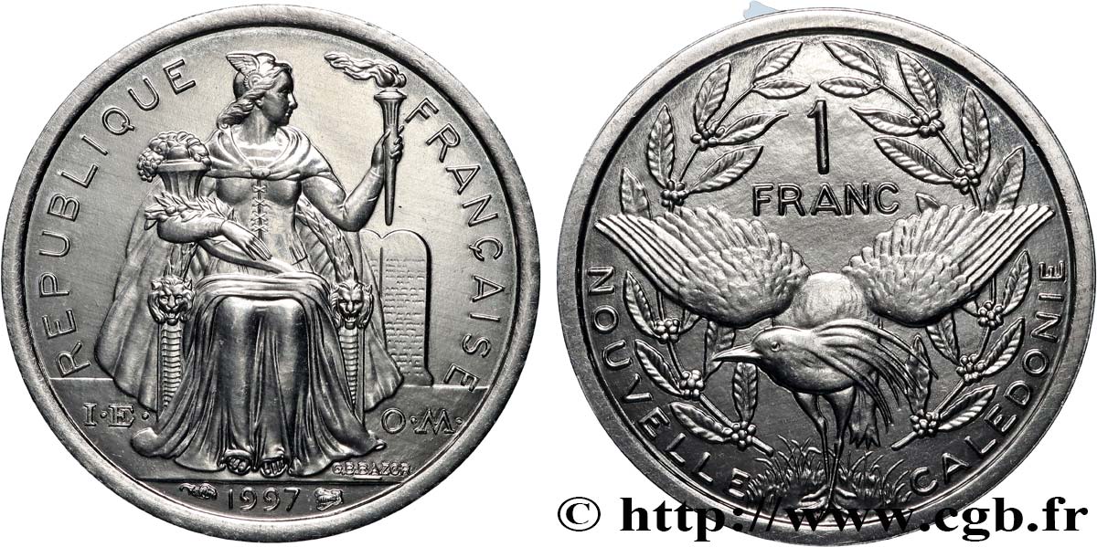 NEUKALEDONIEN 1 Franc I.E.O.M. 1997 Paris ST 