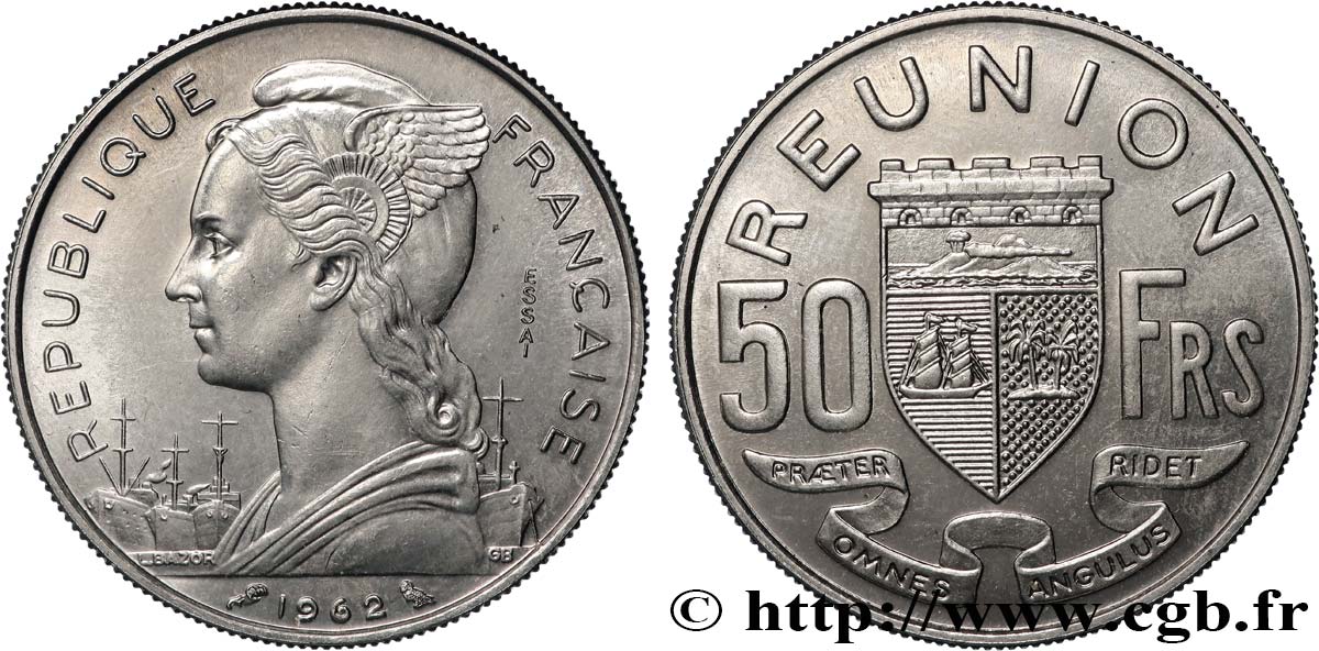 REUNION ISLAND Essai de 50 Francs  1962 Paris MS 