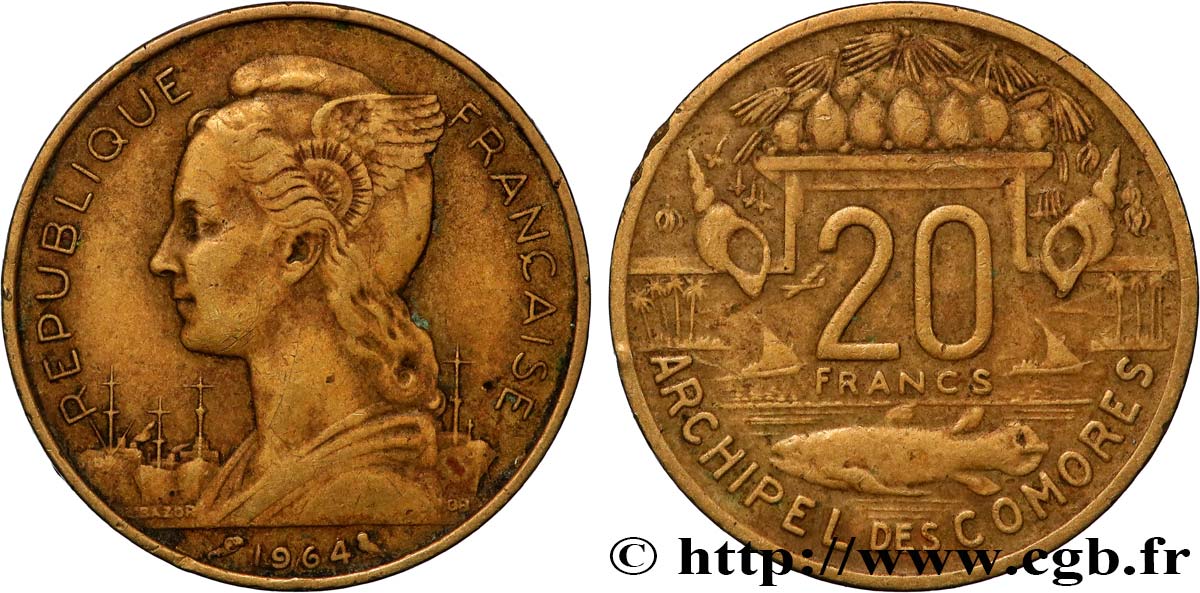 COMORES - Archipel 20 Francs 1964 Paris TTB 