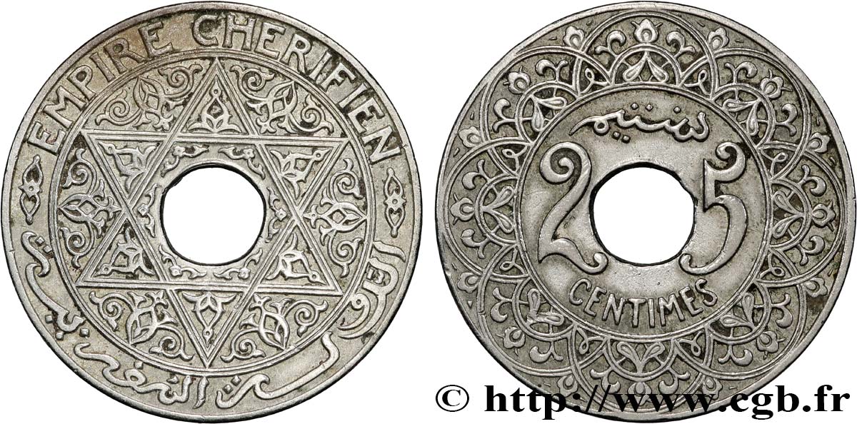 MAROKKO 25 Centimes Empire Chérifien N.D. Paris SS 
