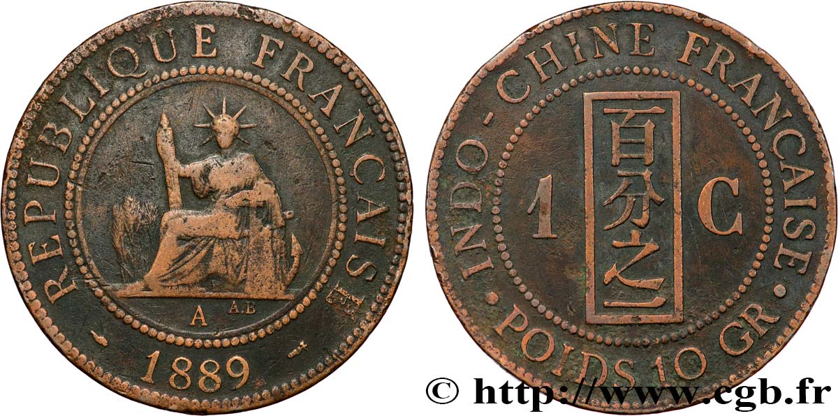 FRANZÖSISCHE-INDOCHINA 1 Centième 1889 Paris fSS 