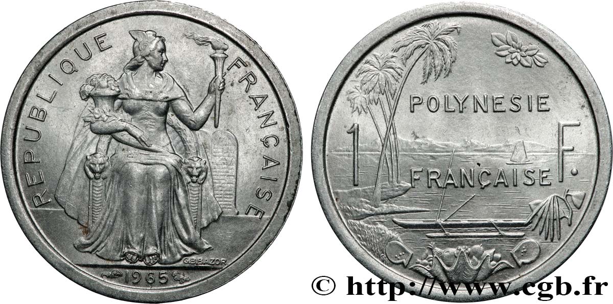 POLYNÉSIE FRANÇAISE 1 Franc 1965 Paris SPL 