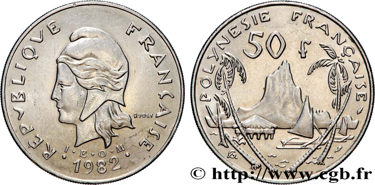 FRENCH POLYNESIA 50 Francs I.E.O.M.  1982 Paris AU 