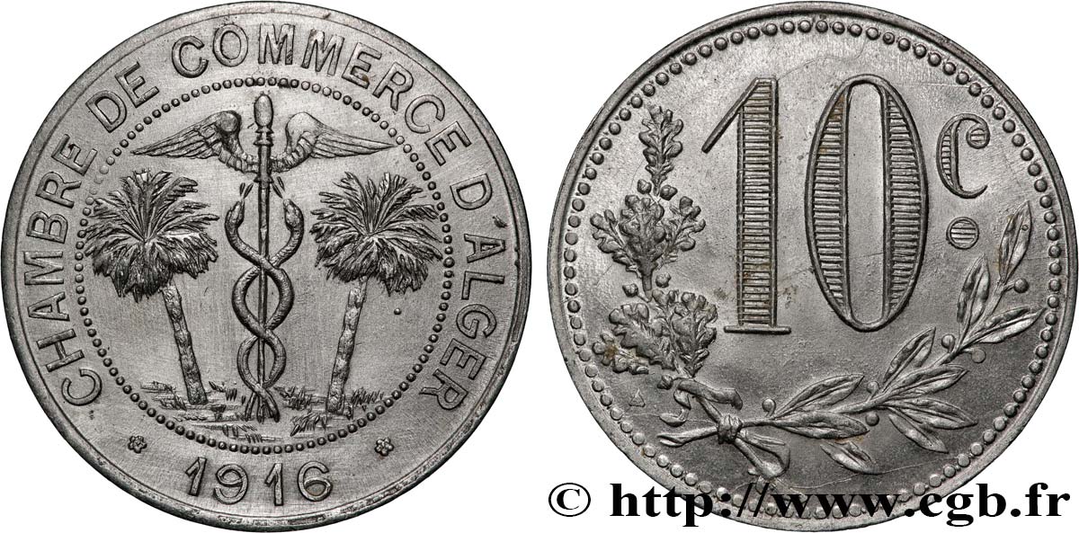 ALGÉRIE 10 centimes 1916 Alger SUP 
