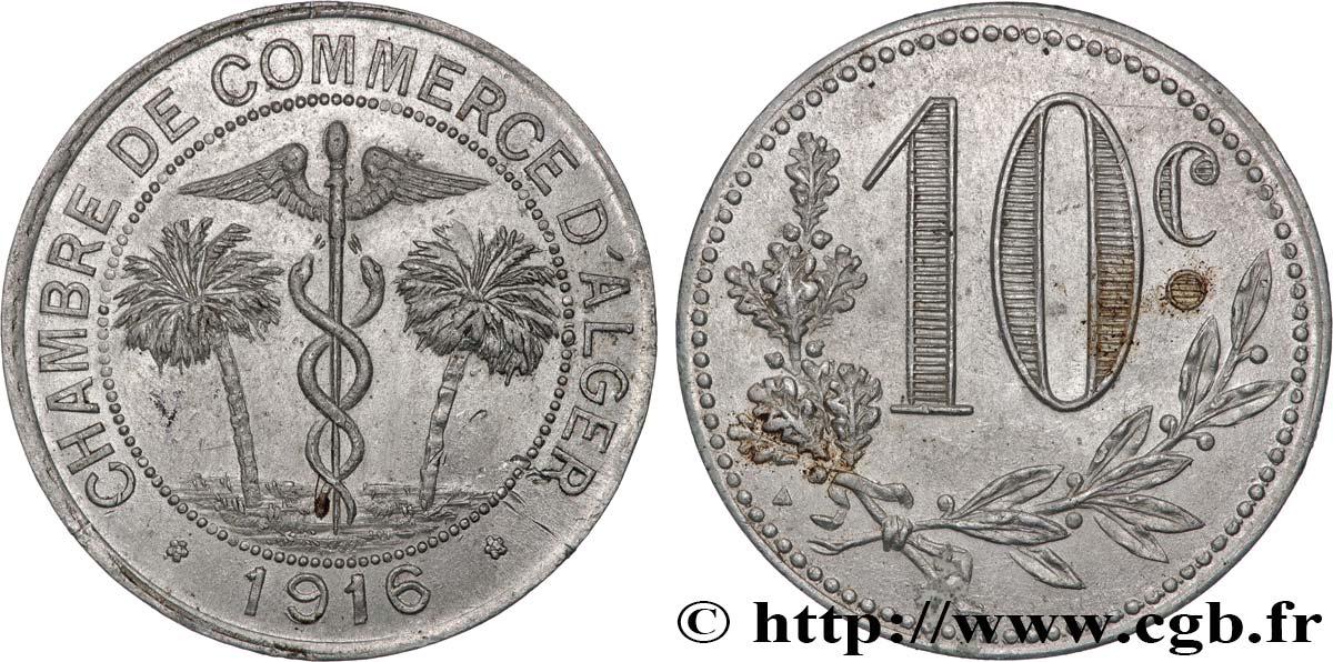 ALGERIEN 10 centimes 1916 Alger fVZ 