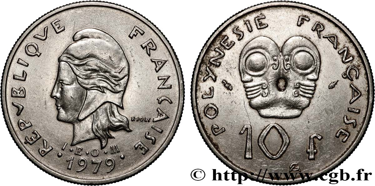 FRENCH POLYNESIA 10 Francs I.E.O.M. 1979 Paris AU 