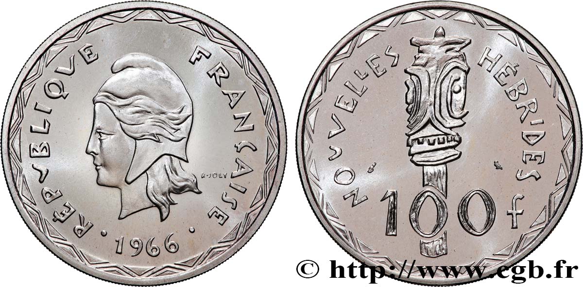 NOUVELLES HÉBRIDES (VANUATU depuis 1980) 100 Francs 1966 Paris SPL 