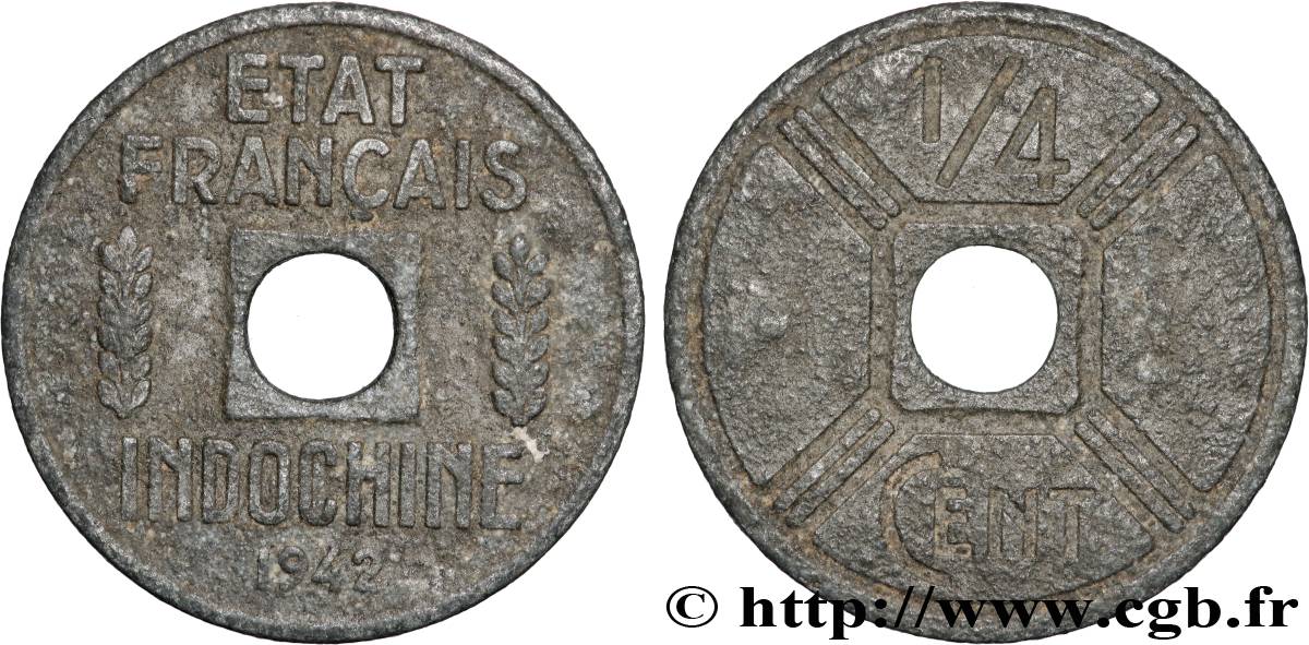 INDOCINA FRANCESE 1/4 Cent 1942 Osaka q.BB 