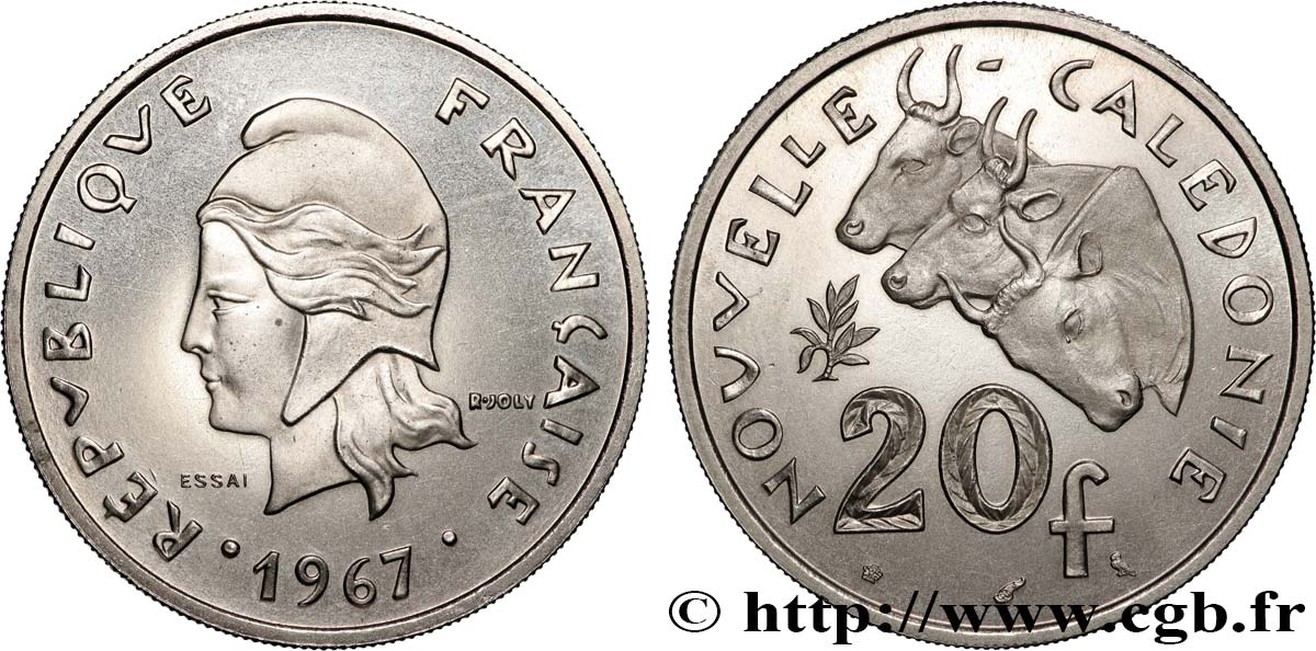 NOUVELLE CALÉDONIE Essai de 20 Francs 1967 Paris SPL 