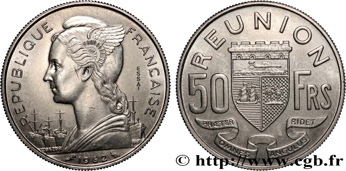 REUNION Essai de 50 Francs  1962 Paris MS 