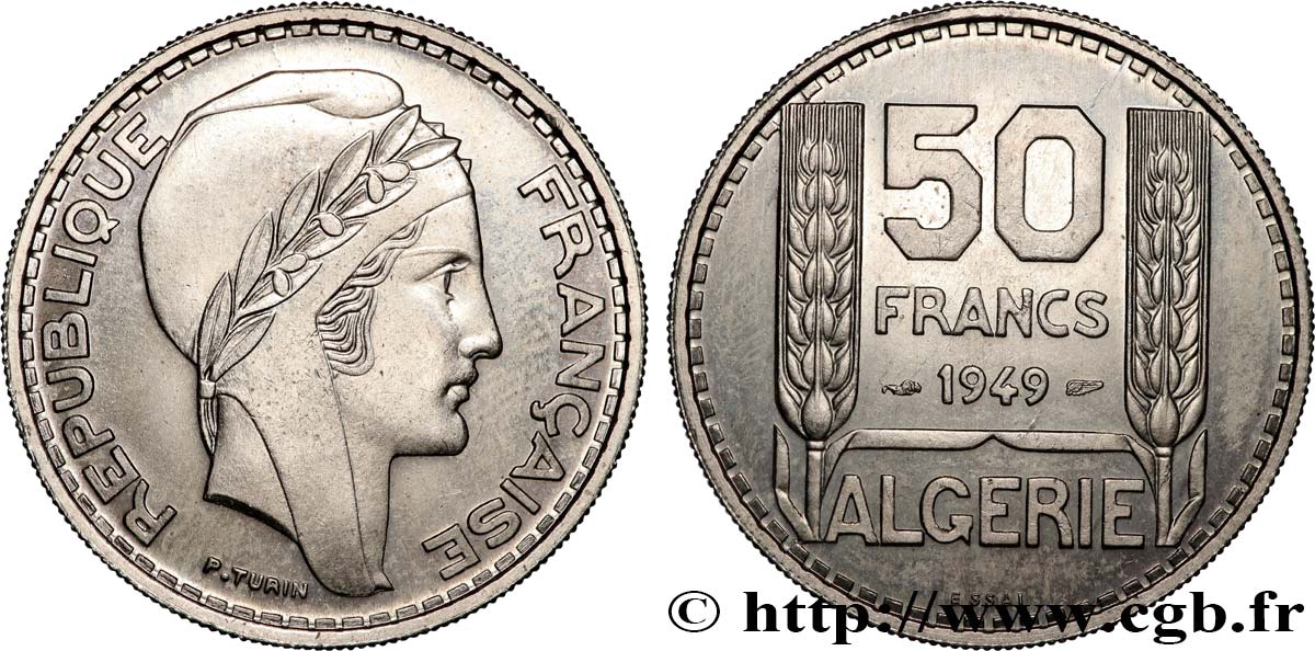 ARGELIA Essai 50 Francs Turin 1949  SC 