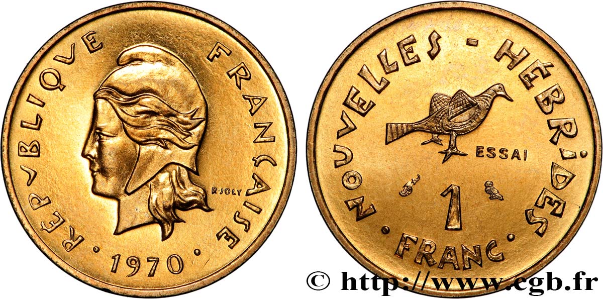 NEW HEBRIDES (VANUATU since 1980) Essai de 1 Franc 1970 Paris MS 