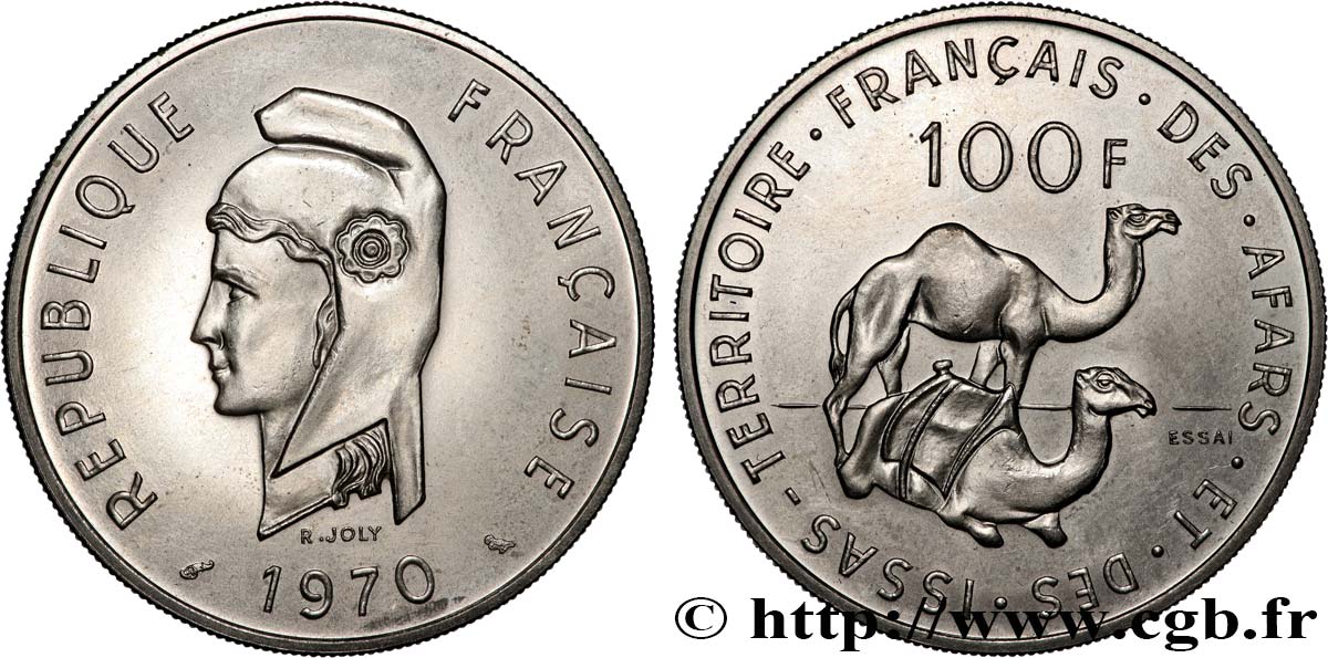YIBUTI - Territorio Francés de los Afars e Issas Essai de 100 Francs 1970 Paris SC 