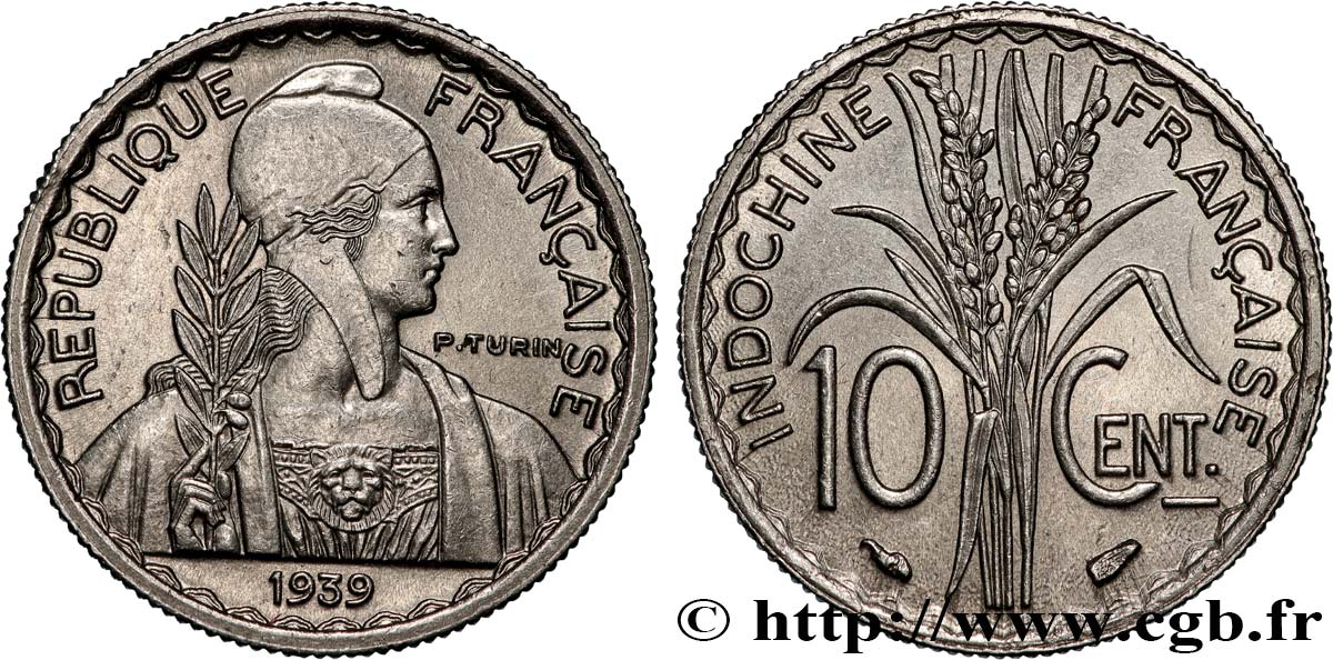 INDOCINA FRANCESE 10 Centièmes 1939 Paris q.SPL 