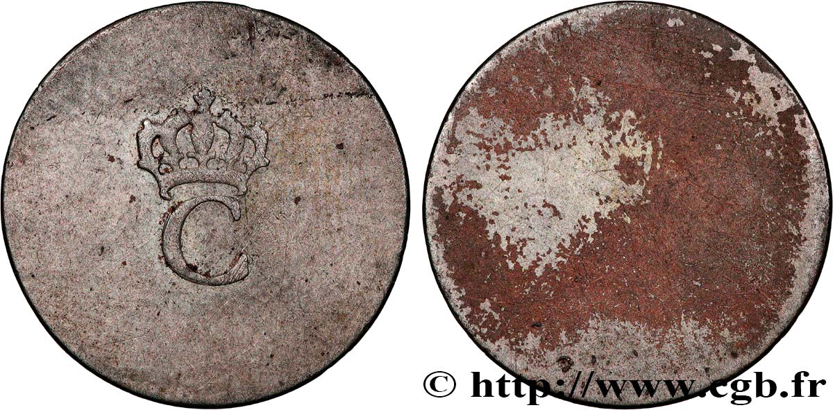 COLONIES FRANÇAISES - Louis XVI 1 Sol Tampé ou Estampé (sous marqué) 1er type N.D.  TTB 