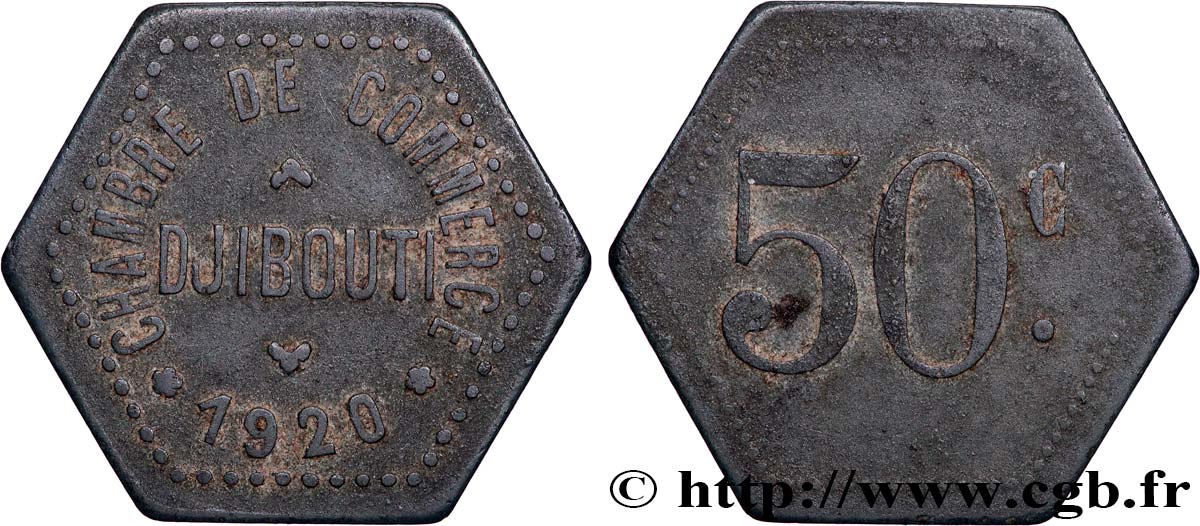 GIBUTI 50 Centimes Chambre de Commerce de Djibouti 1920 Djibouti q.BB 